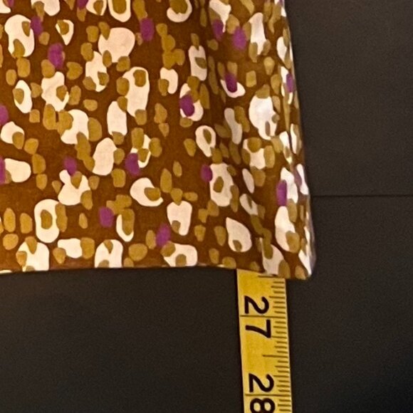 J Crew Size 4 Tiered Ruffled Strapless Summer Cotton Dress Green/Purple/Cream - Picture 9 of 9